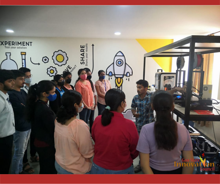 Chowgule college students visited the Prototyping Lab learning about 3D Printing
