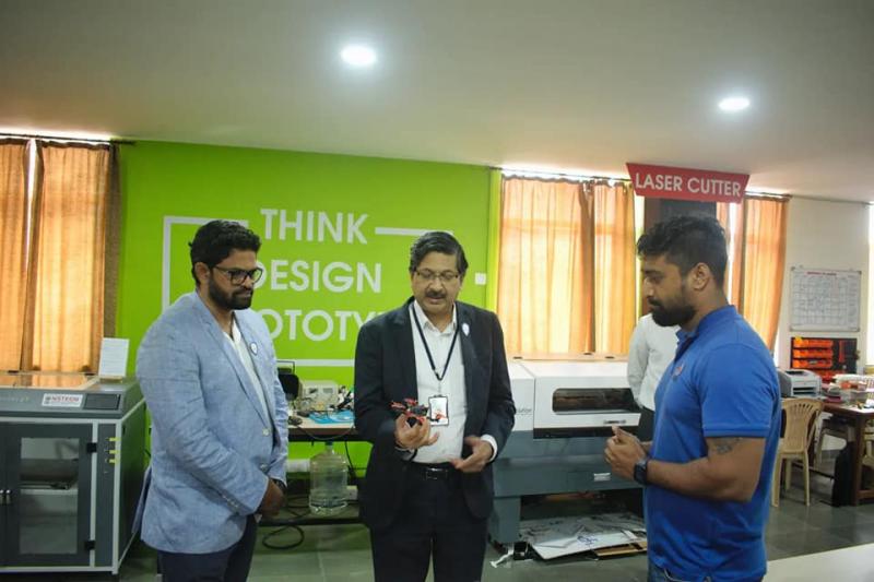 We demonstrated the mini drone to Mr. Shrikant Sinha. the mini drone was built by students as a hobby project which is fully functional for indoor flying. 