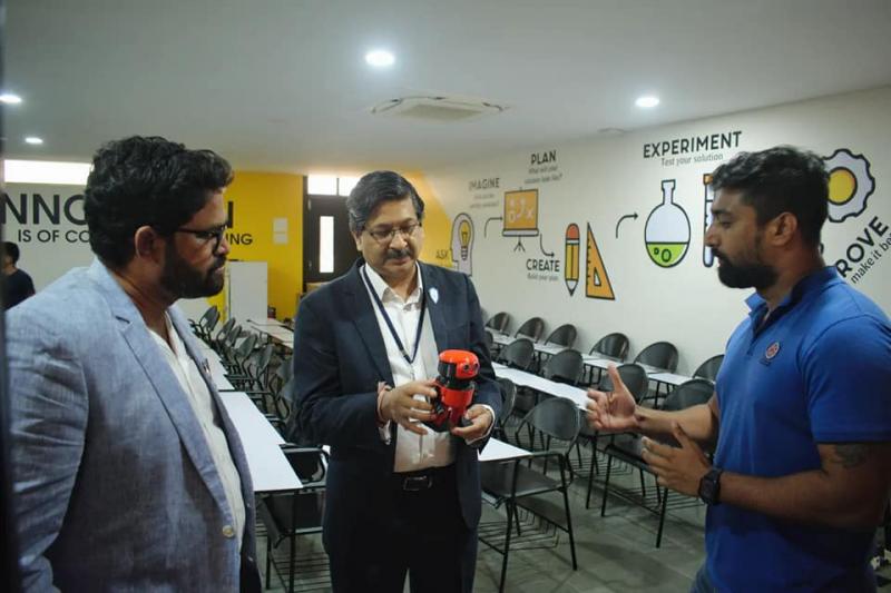 We were visited today by Mr. Shrikant Sinha, CEO and Mr. Pradeep Reddy, Program manager of  Telangana Academy for Skill and Knowledge As a result of our meeting, we got to talk to them about different possibilities and how entrepreneurs can leverage the resources available to them through the Goa State Innovation Council's Prototyping Lab.