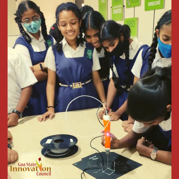 Adarsh V. V. High School attended the Prototyping workshop. Student got the opportunity to experience the 3D handheld pen.