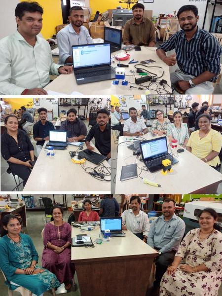 On May 08, 2025. Day-4 of Faculty Development Program- Otto Bot building and Introduction to Line Follower Robot (LFR) session for the IT Instructors schools teacher. Total numbers of teachers are 18.