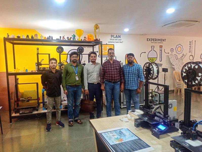 On October 30, 2023. Mr. Anvar Khan, IEI Chairman and Mr. Siddhant Dubhashi, IEI Secretary along with Professor Kaushik Pai Fondekar. Have visited in Rapid Prototyping Lab. They Amazed with the GSInC Schemes and Projects. 