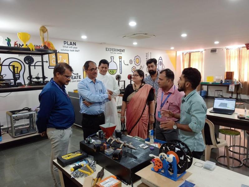 On August 18, 2023, Director of Education Shri Shailesh Zingde had visited in Rapid Prototyping Lab. Sir was amazed by looking at 3D printed Goa map, Innovations and Prototypes. 
