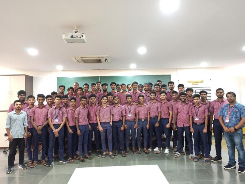 On October 18, 2023. Introductory session in  'Think Design Prototyping and 3D Printing and Robotics session to Second Year Electrical and Electronics Department students of Government Polytechnic Curchorem, Curchorem-Goa. Speakers are Mr. Siddhant Panjikar and Mr. Shivraj Naik. Total number of students are 44.