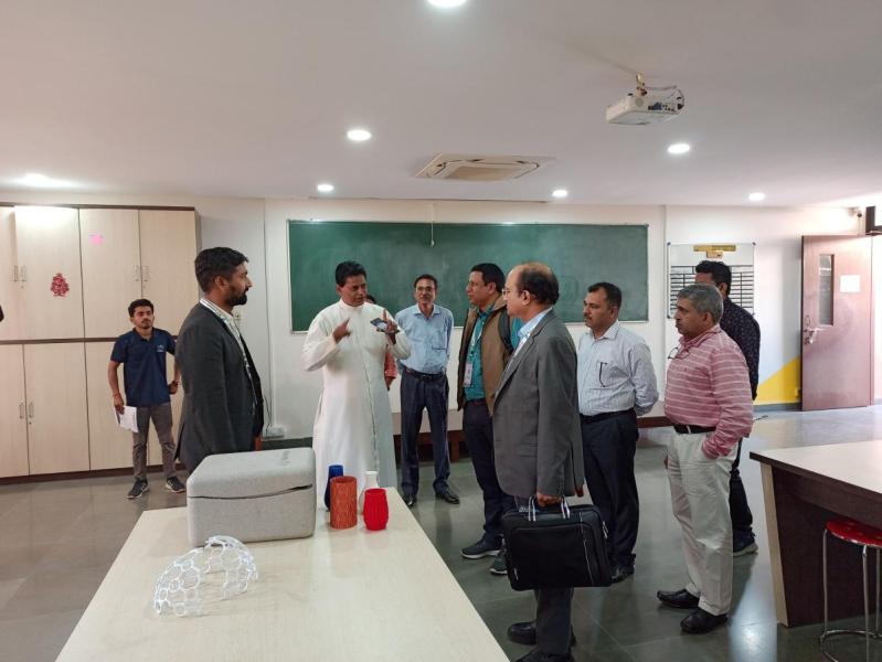 On December 13, 2023.  Trailblazing Innovation Leaders!Prof. V. Ramgopal Rao, Vice Chancellor of BITS Pilani, and Prof. Bedangadas Mohanty, Director of NISER Bhuvaneshwar, delved into the wonders of our Rapid Prototyping Lab.Their amazement echoed through the realms of 3D printing technology, awe-inspiring prototypes, and the brilliance of GSInC Schemes.