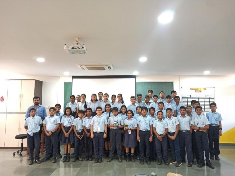 On January 12, 2024. Think, Design, Prototyping session and Workshop on 3D printing and Robotics for the students of Navy Children School, Chicalim-Goa. Speakers are Mr. Siddhant Panjikar and Mr. Shivraj Naik. Total number of students are 40.