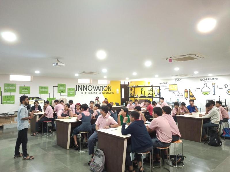 On July 18, 2024. Think Design & Prototyping Session and Workshop on Robotics for the students of The Rosary High School, Cujira, Bambolim-Goa. . Total number of students 30