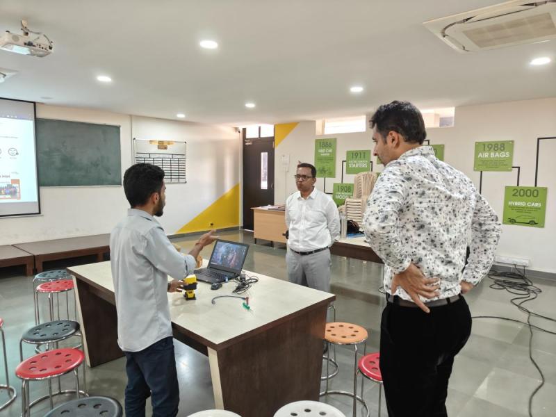 On March 15, 2024. Always ready to set on life's daily adventures, and trying to decode its enigmatic puzzles with each sunrise. Mr. Srinivas Taluka, Vice President, Facilities & Coworking visited in Rapid Prototyping Lab of GSInC. 