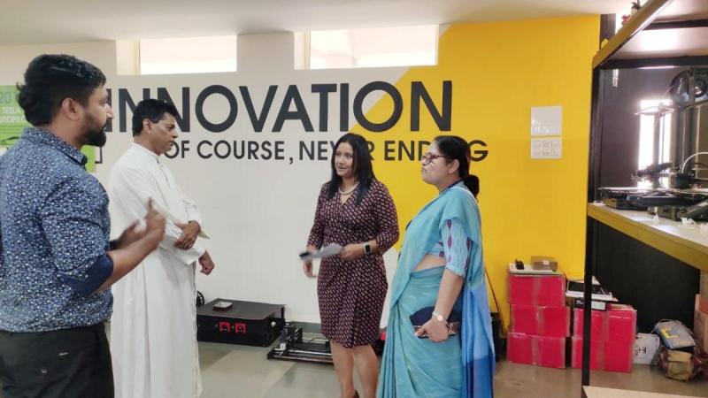 On March 13, 2024. Elaine D'Souza, representing the Consulate General of Canada, delves into our cutting-edge prototyping lab, experiencing the future firsthand. 