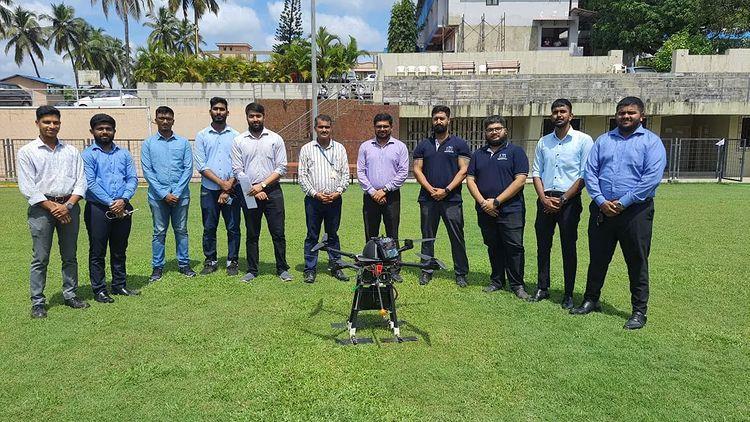 Final year BE - Mechanical students hailing from Don Bosco Engineering College developssophisticated agro-drone which was designed and built at the prototyping lab which shall aid tosimplify the spraying of pesticide over coconut trees. 